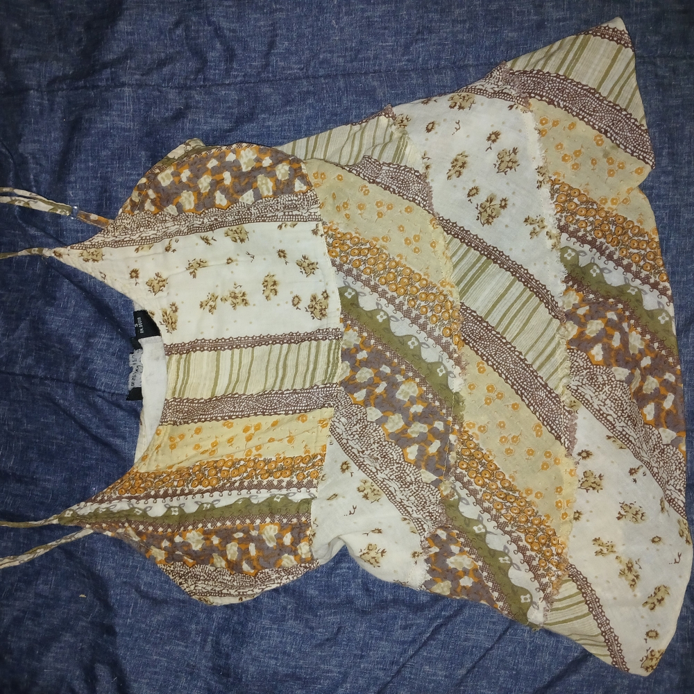 Floral Patchwork Spaghetti Strap Top